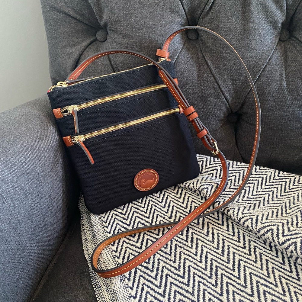 Dooney & Burke North South Triple Zip Crossbody Bag